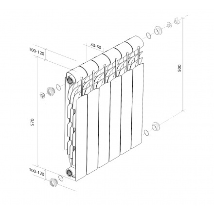 Радиатор алюминиевый Royal Thermo MONOBLOCK AL 500/80