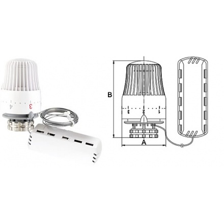 Головка термостатическая с выносным датчиком PROFACTOR PF RVT 663