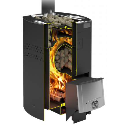 Печь для бани Теплодар Домна-20 ЛК Панорама (без дверцы)