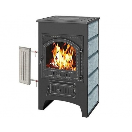 Печь-камин Везувий ПК-02 (205) с плитой и т/о змеевик 12 кВт