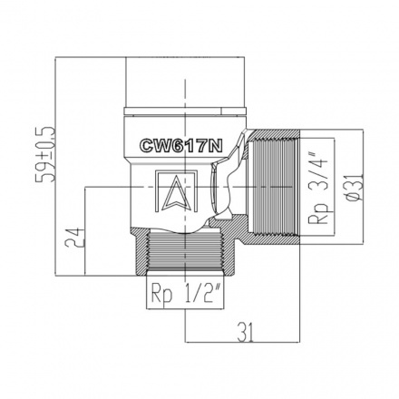 Предохранительный клапан AFRISO MS 1,5 бар 1/2"