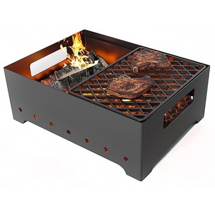 Мангал Везувий Турист №2 с решеткой чугунной для мангала Стейк