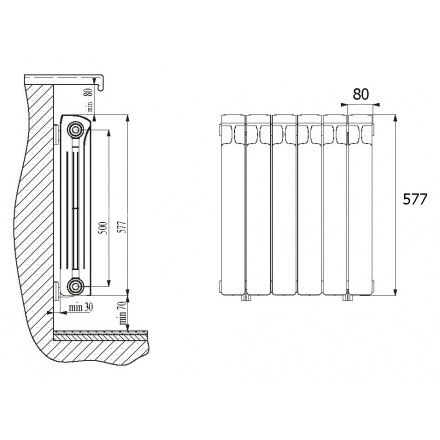 Радиатор биметаллический Rifar Monolit Ventil 350