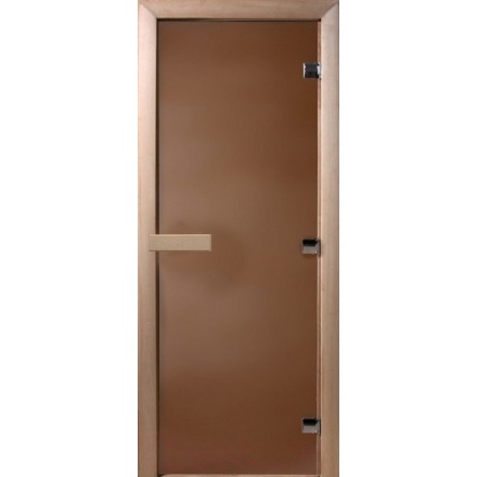Дверь для бани Doorwood Теплая ночь 1800x800 мм (листва, стекло 8 мм, 3 петли)