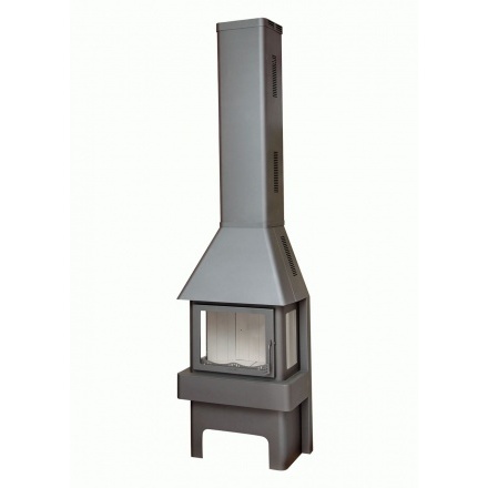 Печь-камин Бавария три стекла графит