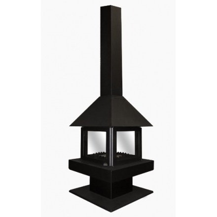 Камин Эклипс островной 4D чёрный