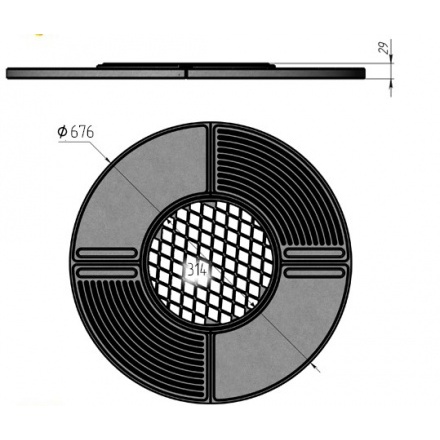 Чугунная плита Везувий Gurman Ø700