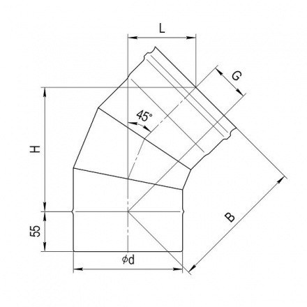 Колено 135° Ferrum 3 секции 0,5 мм