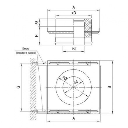 Площадка монтажная Ferrum нерж+нерж