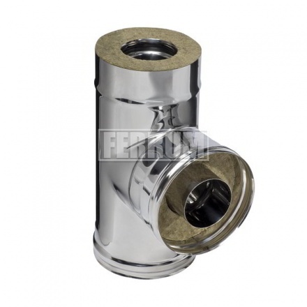 Сэндвич-тройник 90° Ferrum 0,8 мм нерж