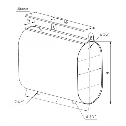 Бак Ferrum Комфорт для теплообменника горизонт. эллипс 95 л