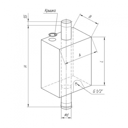 Бак Ferrum Комфорт прямоугольный на трубе 73 л