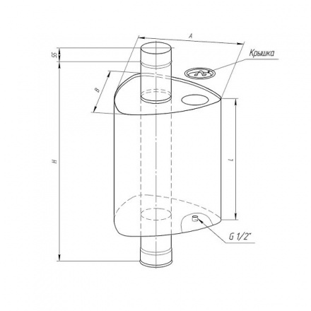 Бак Ferrum Комфорт треугольный на трубе 67 л