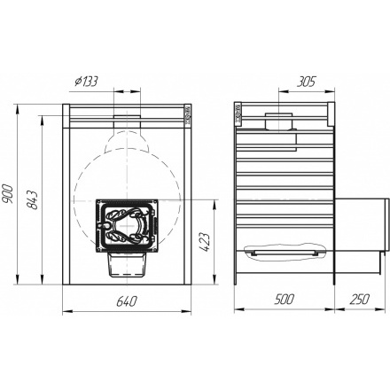 Печь для бани Добросталь Жара-люкс 30 чугунная дверка