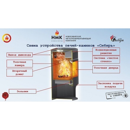 Печь-камин Сибирь 12