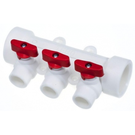 Коллектор ПП Kalde 3 выхода красный