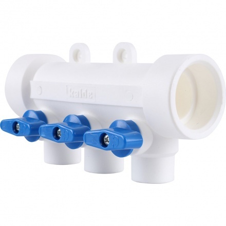 Коллектор ПП Kalde 3 выхода синий