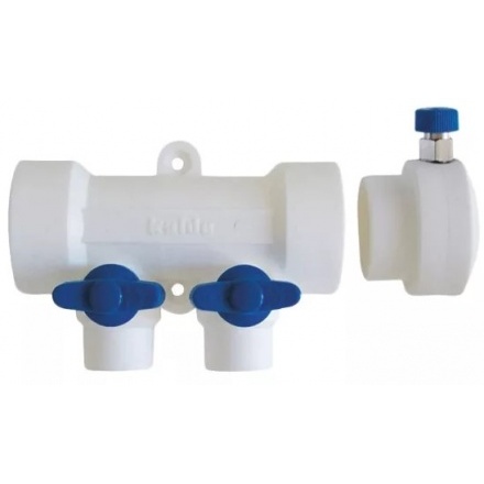 Коллектор ПП Kalde 2 выхода синий