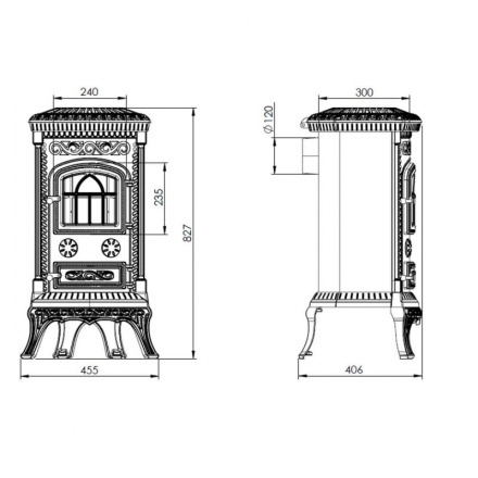 Печь-камин NORDflam Plato patine