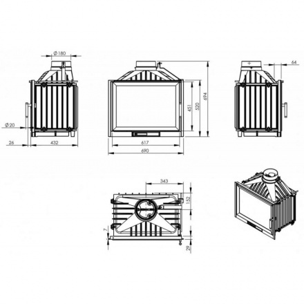 Каминная топка NORDflam Trent