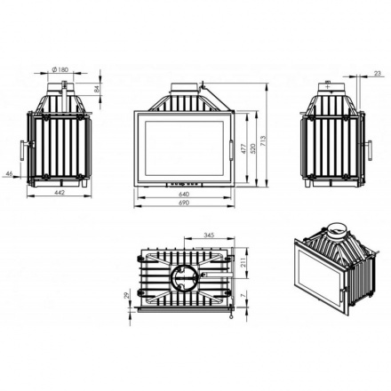 Каминная топка NORDflam Torn lux