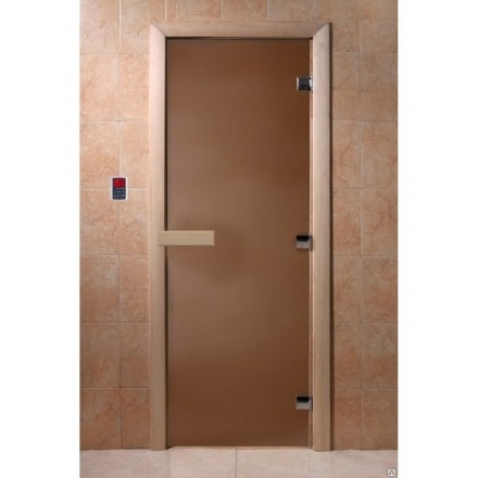 Дверь для бани Doorwood Теплая ночь 2100x700 (ольха, стекло 8 мм, 3 петли)
