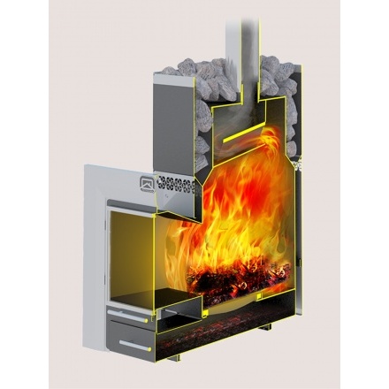 Печь для бани Теплодар Русь-12 ЛНЗП Профи Панорама (1.1) (без дверцы)