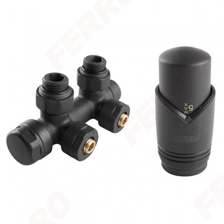 Комплект термостатический угловой GT33 антрацит Ferro