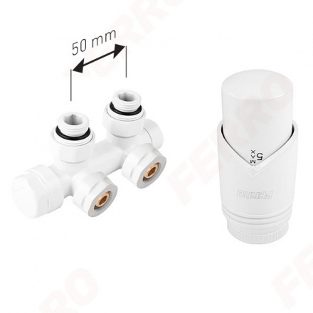 Комплект термостатический угловой GT30 белый Ferro