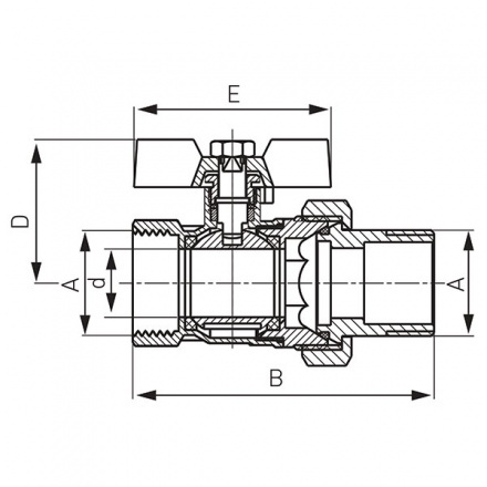 Шаровой кран STANDARD 16 бар 3/4" Ferro KSS2