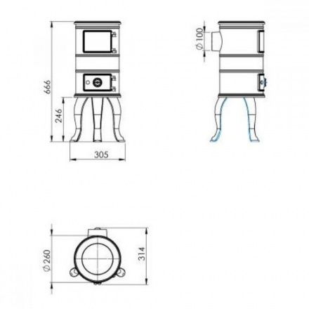 Печь-камин NORDflam Ermis