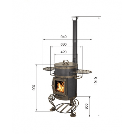 Печь под казан Везувий Шмель 12