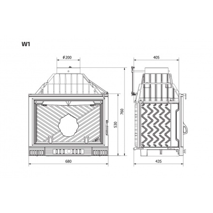 Каминная топка Kawmet W1-18 кВт Феникс