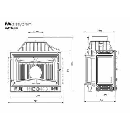 Каминная топка Kawmet W4LB-14,5 кВт