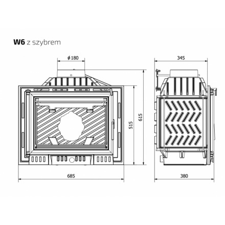 Каминная топка Kawmet W6-13,7 кВт