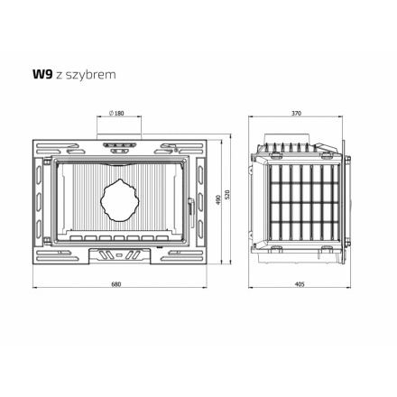 Каминная топка Kawmet W9-12,8 кВт