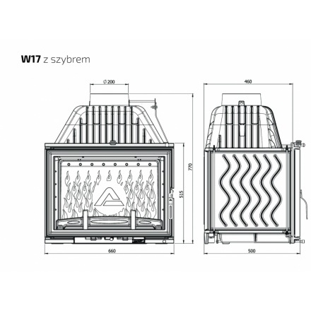 Каминная топка Kawmet W17 16 кВт