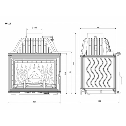Каминная топка Kawmet W17 DECOR 16 кВт