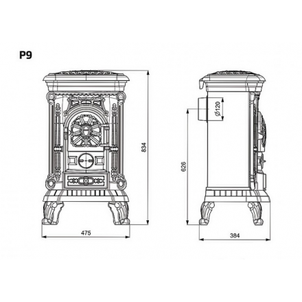 Печь-камин Kawmet P9 (8 кВт) EKO