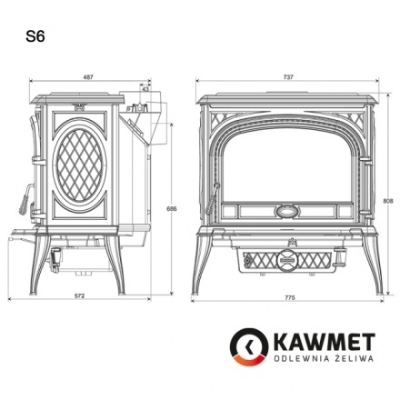 Печь-камин Kawmet Premium S6 (13,9 кВт)