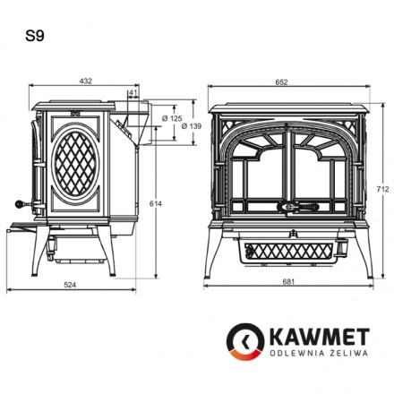 Печь-камин Kawmet Premium S10 (13,9 кВт)