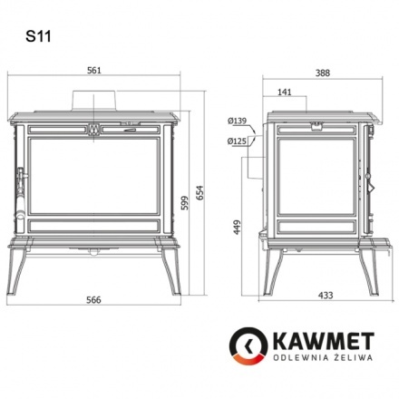 Печь-камин Kawmet Premium S11 (8,5 кВт)