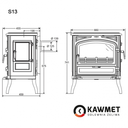 Печь-камин Kawmet Premium S13 (10 кВт)