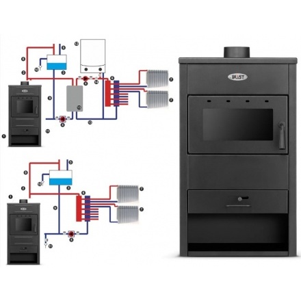 Печь-камин Blist B22 E с водяным контуром