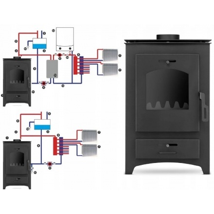 Печь-камин Blist B MAX E с водяным контуром