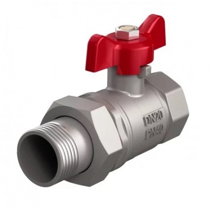 Кран шаровый полнопроходной с полусгоном ROYAL Thermo Yorhe 3/4" вн-нар, бабочка