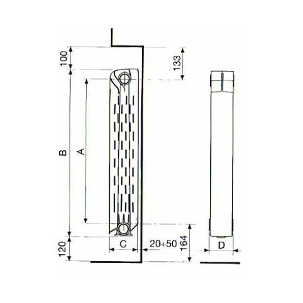 Радиатор алюминиевый Fondital Exclusivo D3