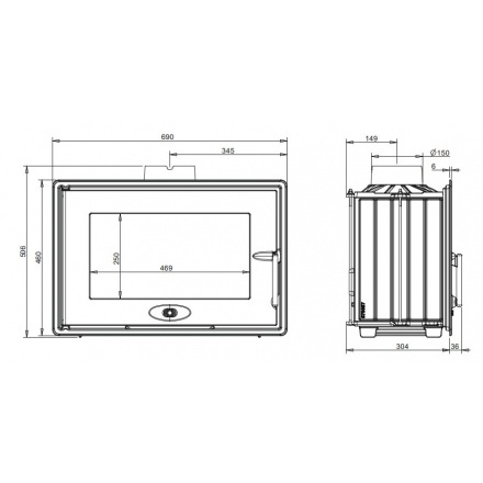 Каминная топка Invicta 700 Optimise с шибером
