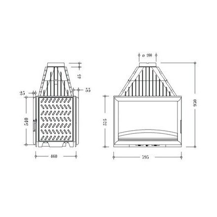 Каминная топка Invicta 800 Double Face