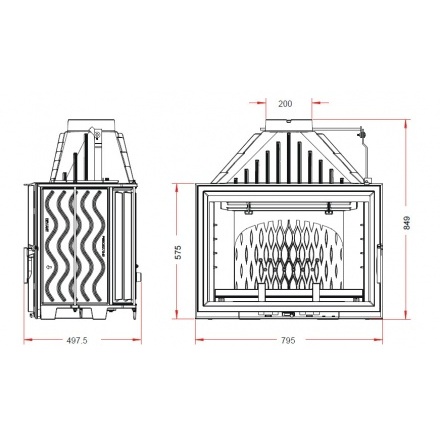 Каминная топка Invicta 800 Grande Vision с шибером